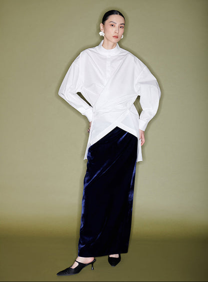 M essential Mackay designer two-wear wrap stand-up collar shirt - Veron.