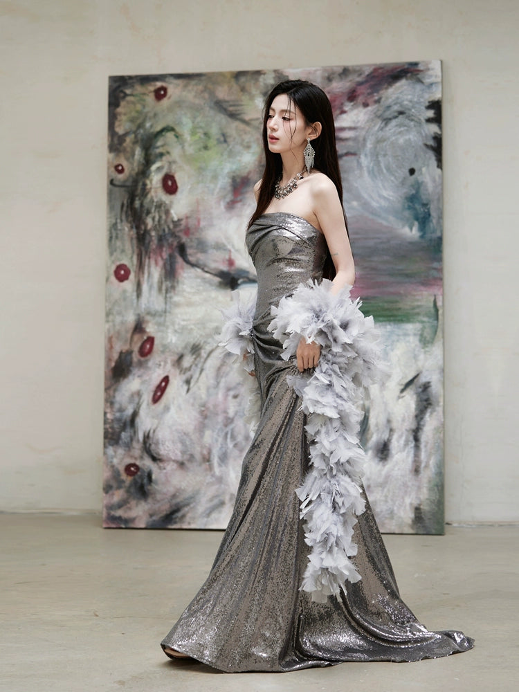 metallic silver tube dress Lana Metallic Strapless Mini Dress