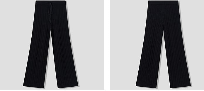 COMME MOI three acetate pit strip lapel knitted vest & pants - ELENA.