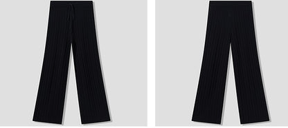 COMME MOI three acetate pit strip lapel knitted vest & pants - ELENA.