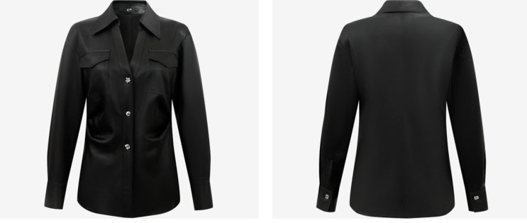 COMME MOI Lu Yan designer waist shirt triacetate commuter shirt top - NOVA.