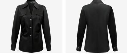 COMME MOI Lu Yan designer waist shirt triacetate commuter shirt top - NOVA.