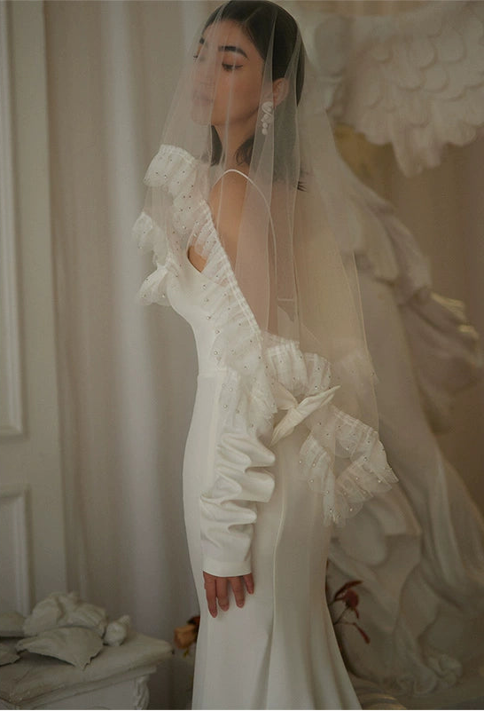 GOUDIN bridal light luxury white evening dress-PIPER.