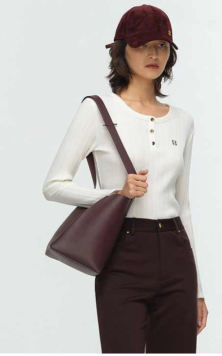 COMME MOI Lu Yan designer new women's Henry collar wool base T-shirt - PRIDE.