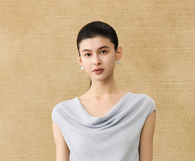 HECO Chinese style swing collar sleeveless knitted sweater T-shirt - HEART.