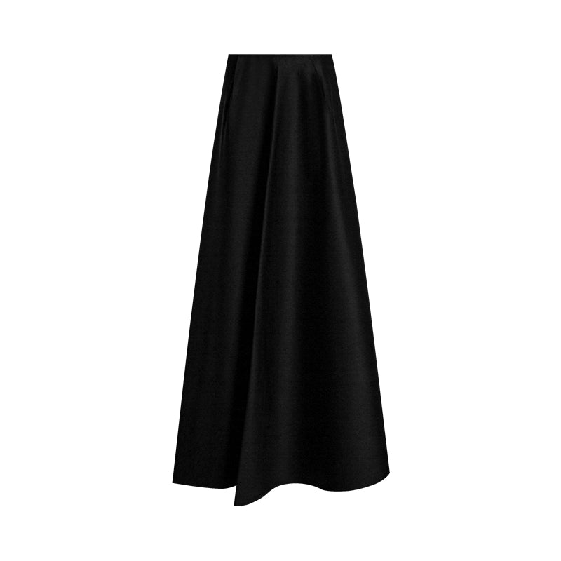M essential Artful Agility Irregular Streamer Top Pleated Bony Structured Skirt-LIRESSA