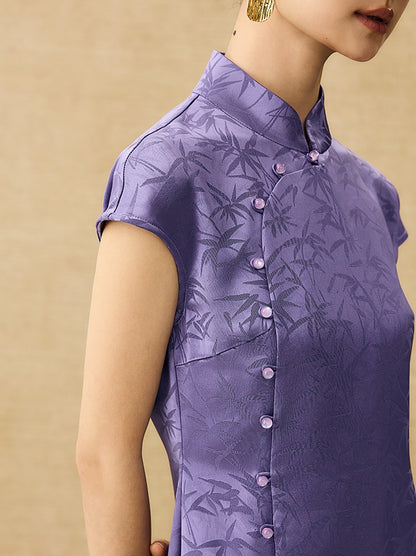HECO Chinese Modified Diagonal Stand-up Collar Cheongsam ress- OWEN.