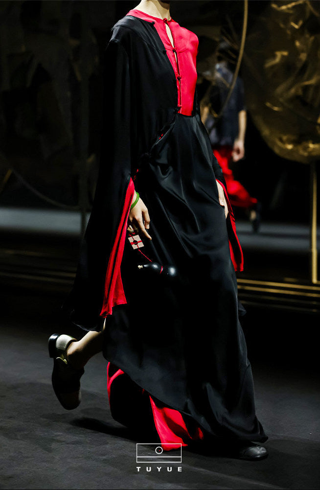 TUYUE Handmade Buckle Light Silhouette Midi Dress - NIMO.