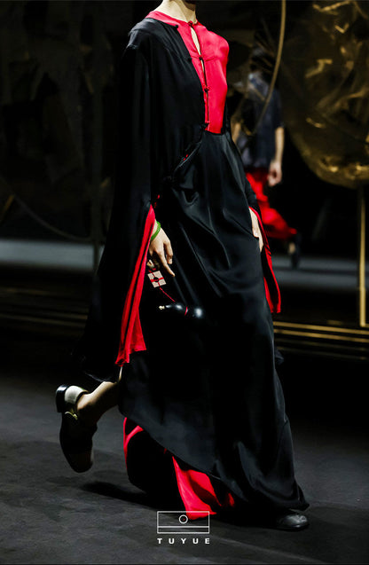 TUYUE Handmade Buckle Light Silhouette Midi Dress - NIMO.