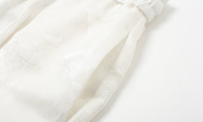 ZHUCHONGYUN summer white glossy straight trousers-SHMURDA.