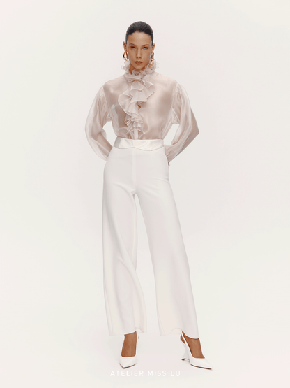ATELIER MISS LU  Waist Two-Wear Design High-waisted wide-leg pants - CHERUBIM.