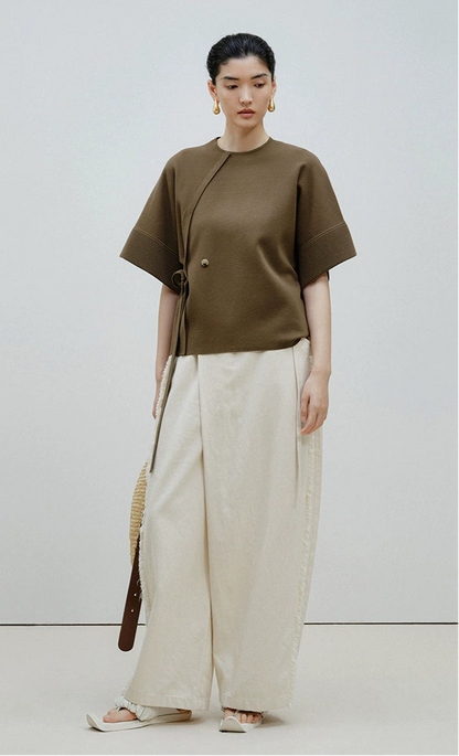 ZHUCHONGYUN knit loose crew neck top--KAMIJOU.