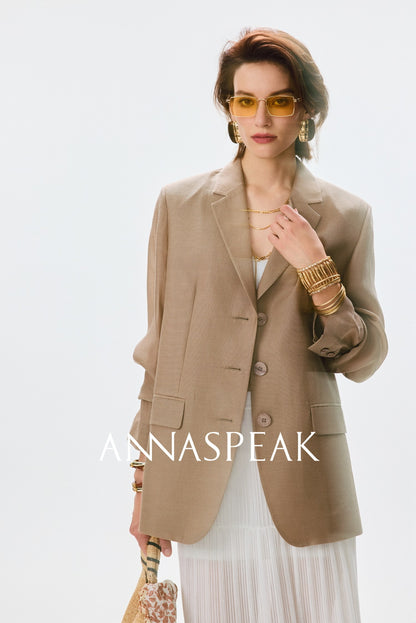 ANNASPEAK  mulberry silk cool silk haute couture upright suit vest set-ANCHOR.