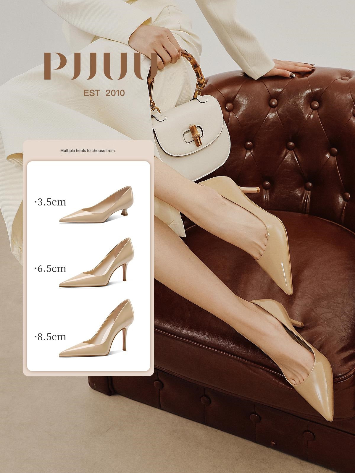 49.	pjjuu nude pointed women's stiletto heels- FERA