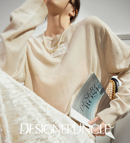 DGU "Mu Qian" knitted sweater women's new autumn crew neck top - Felicia.