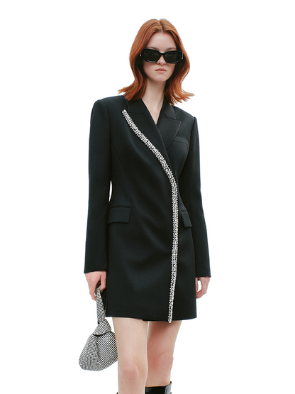 YES BY YESIR  luxury long sleeve short suit dress - OFSET.