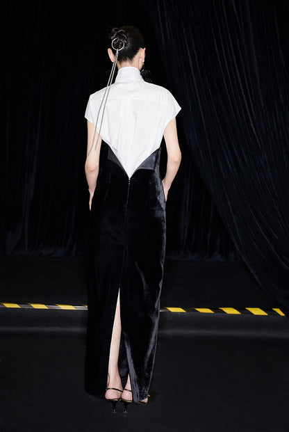 M essential Mackay designer bloom white dense cotton sleeveless stand-up collar shirt - NEON.