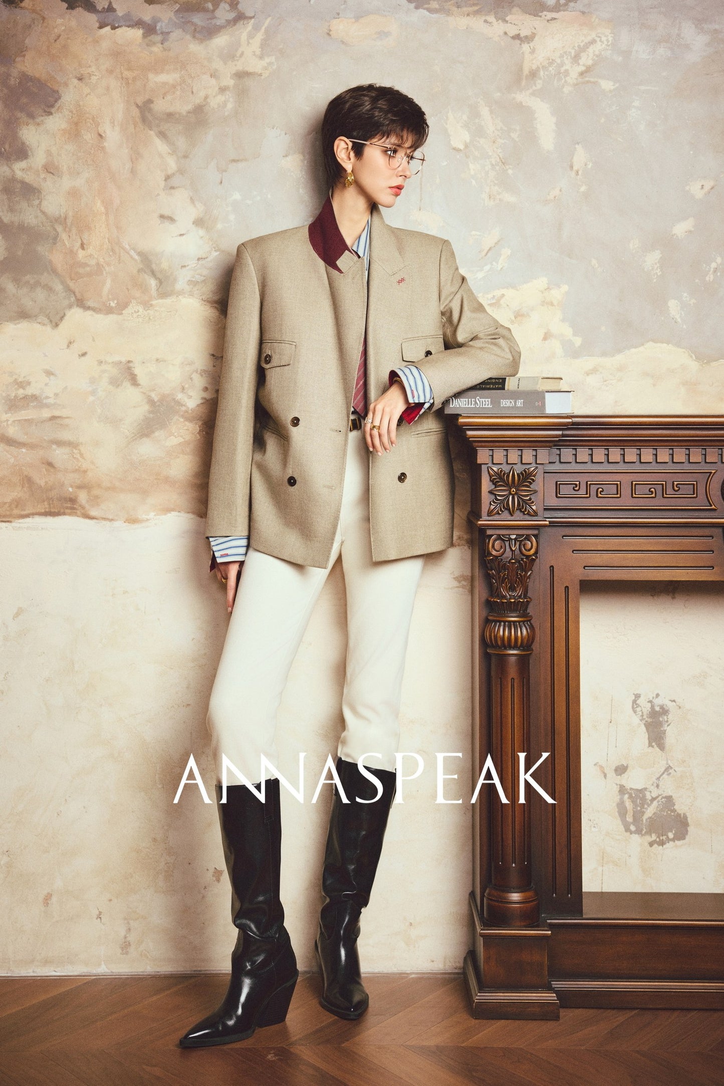 ANNASPEAK leg-shaped slightly elastic cropped straight micro-tapered pants jeans-JAG.