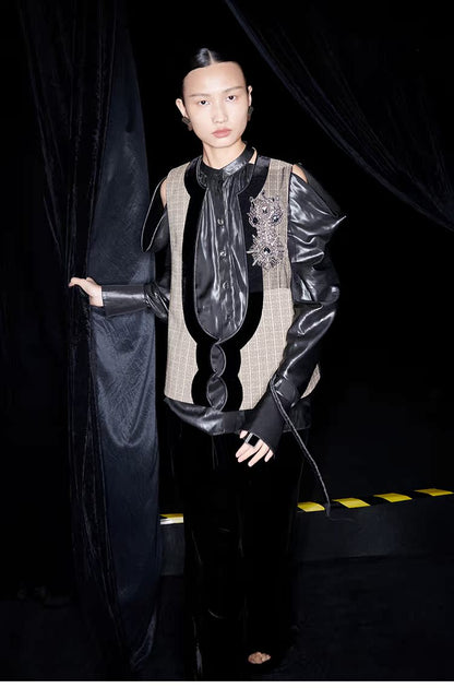 M essential Mackay designer multi-layered embroidered ethnic vest - jack.