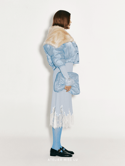 AtelierMissLu Fall/Winter 2024 Glacier Blue Trapezoidal Wristbag - CIDER