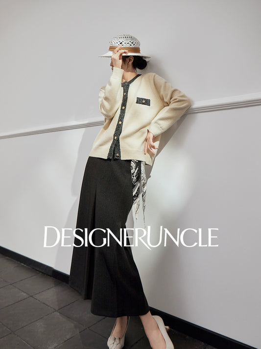 DGU "Muya" gray sweater cardigan new loose slimming high-end outer top - TARA.