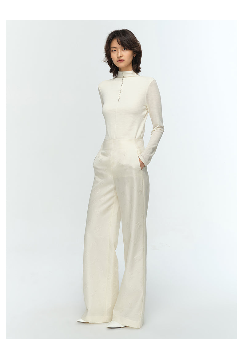 COMME MOI Lu Yan designer's new studded bead long-sleeved wool knitted sweater- REX.