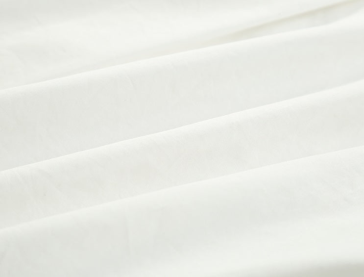 COMME MOI  v-neck short white simple shape sleeve shirt top - GIANNA.