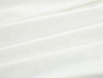 COMME MOI  v-neck short white simple shape sleeve shirt top - GIANNA.