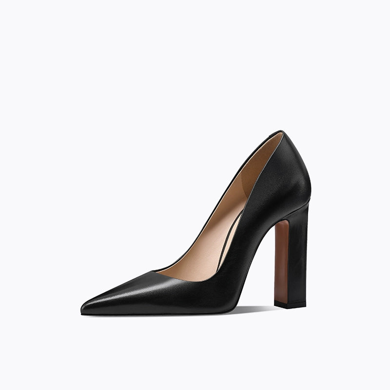 Fabfei square thick heels pointed toe white retro wedding work