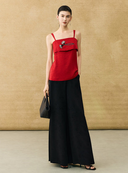 HECO Chinese style calla lily bead embroidered camisole  top - BENE.