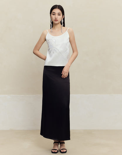 HECO High-waisted purple black white back slit skirt Hip Girl - spirit.