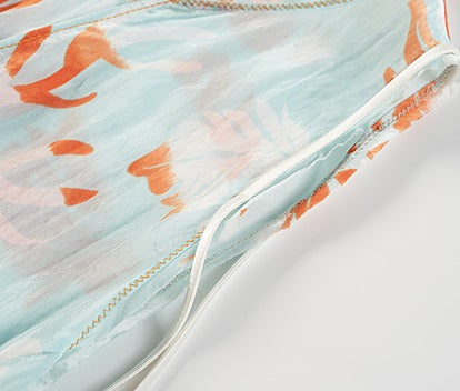 COMME MOI Lv Yan Designer Summer Women's V-Neck Sleeveless Resort Print Dress - OLIVIA.