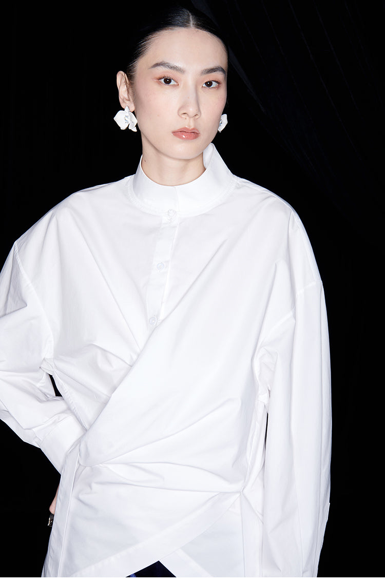 M essential Mackay designer two-wear wrap stand-up collar shirt - Veron.