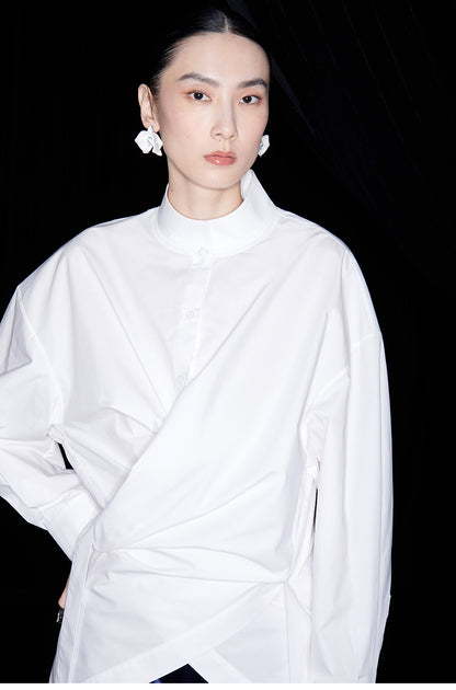 M essential Mackay designer two-wear wrap stand-up collar shirt - Veron.