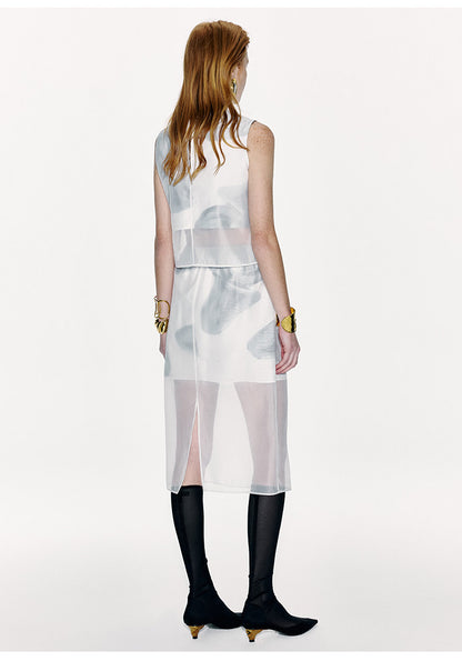 ATELIER MISS LU Calla Lily Print Fake Two-Piece Skirt - SARAH.