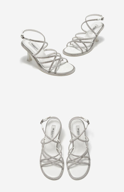 SHOESZOOO Summer Wear Open Toe Stiletto Sandal Heels - TOAST.