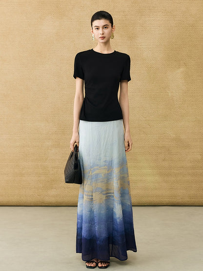 HECO Chinese Style Waist Shirred Knit Slim Stretch Top- STIQE.