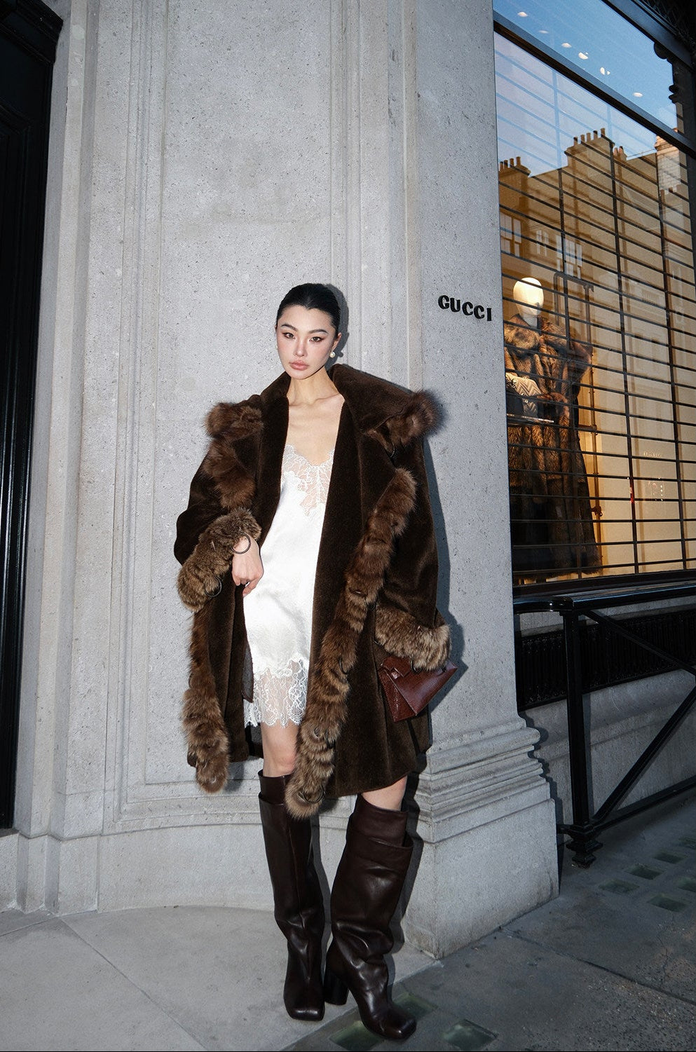 MEI SANGUAN HAZEL Handmade Vintage Brown Fur Coat- HAZEL
