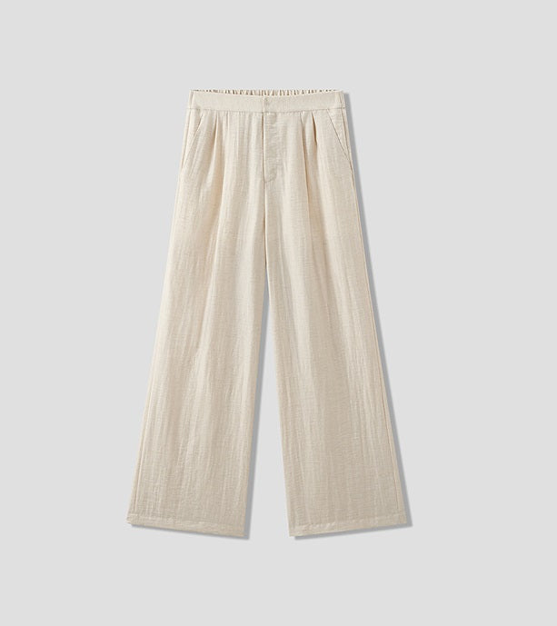 COMME MOI Summer Pleated Elasticated Wide-leg Pants - MOSES.