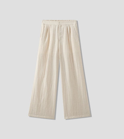 COMME MOI Summer Pleated Elasticated Wide-leg Pants - MOSES.