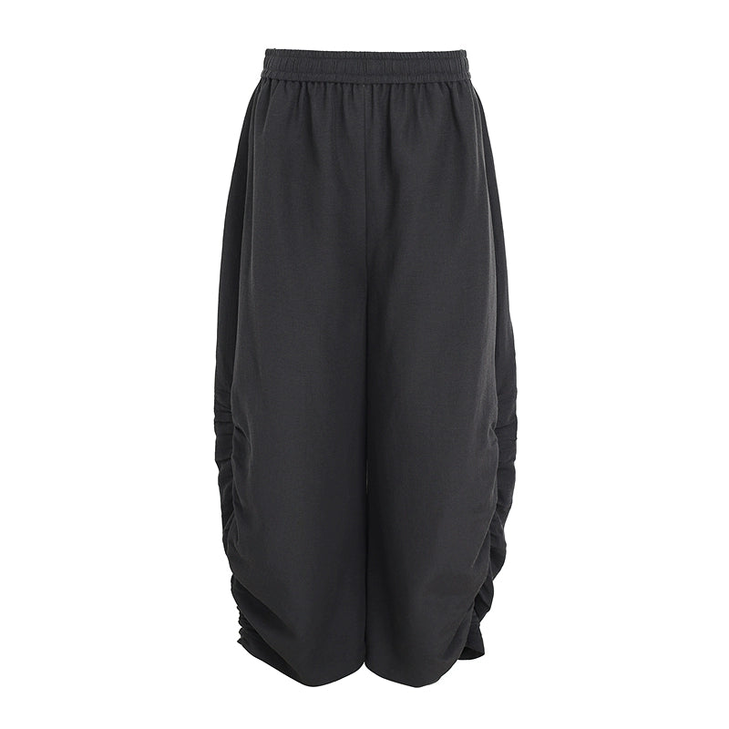 ZHUCHONGYUN black wrap style top and cocoon-shaped long pants outfit set-ARMSTRONG.