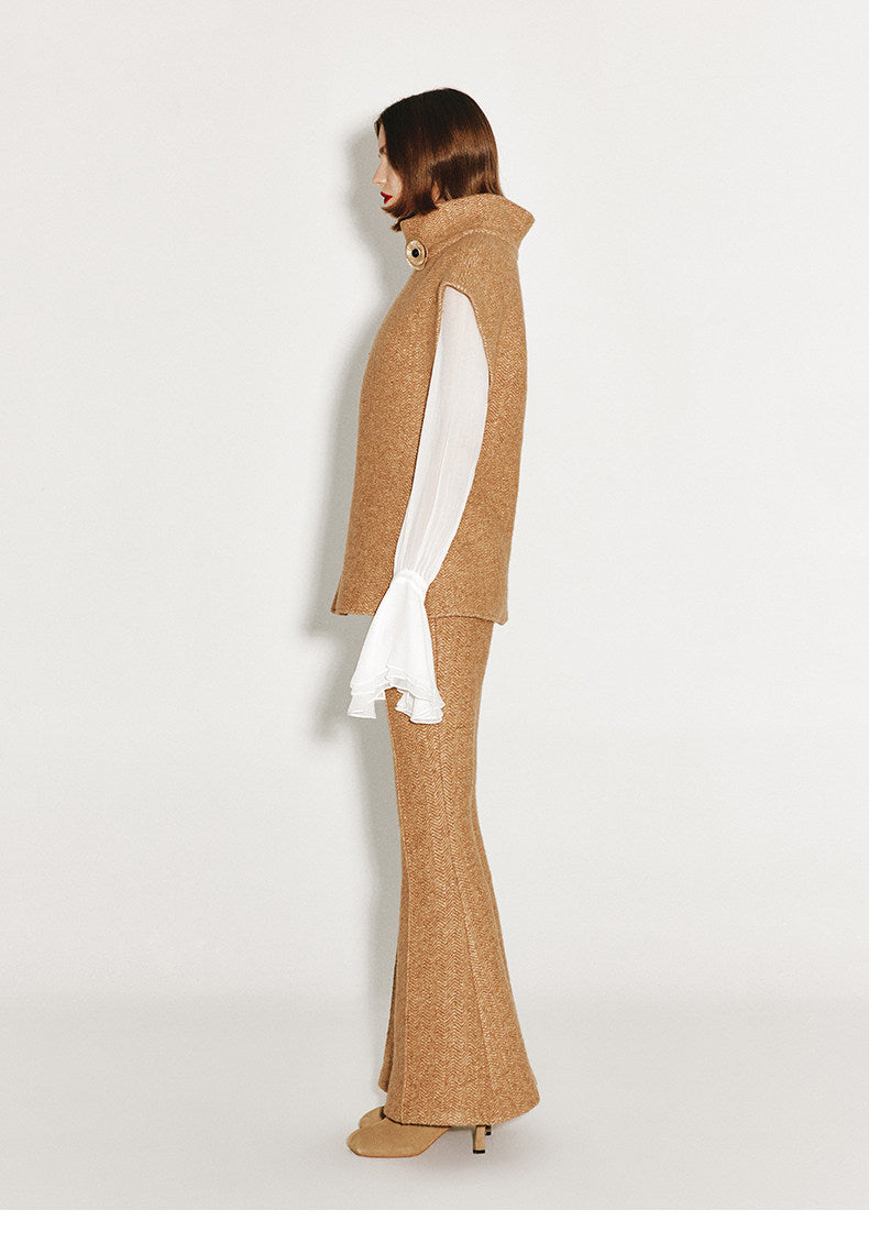 ATELIER MISS LU autumn three-dimensional bud hem tweed coat - LUCINDA