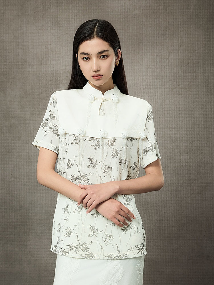 HECO Rose Crystal Tassel Shawl Women's Top - SURROUND.