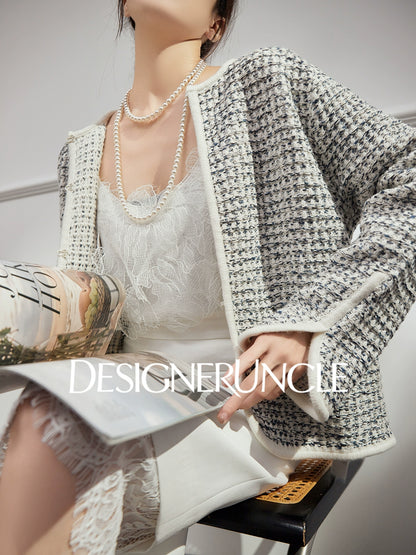 DGU "Sulan" cream cardigan commuting slimming versatile design top - CHARLIE.