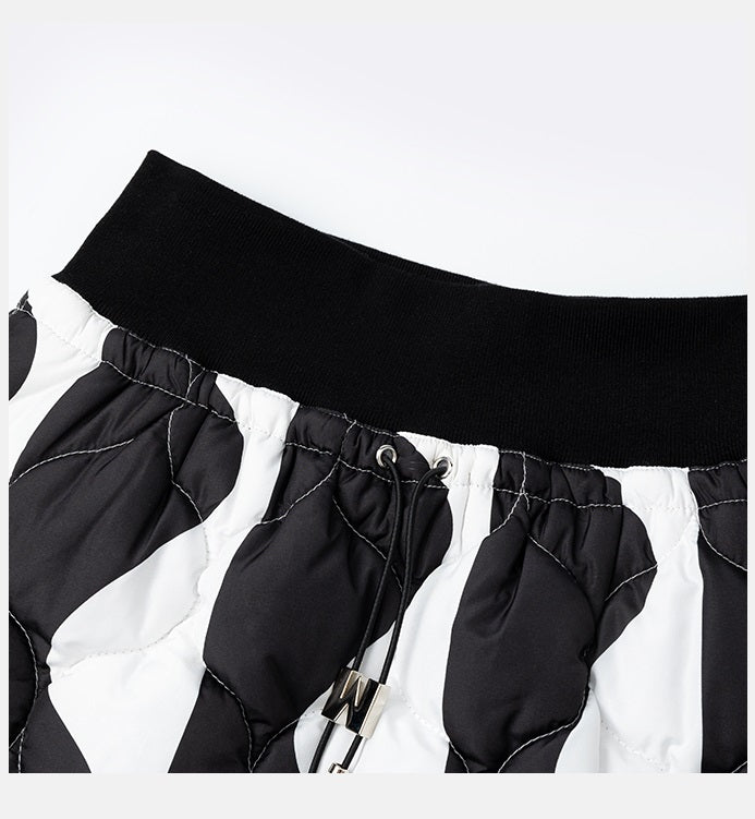LEDI W original design winter black white contrasting down skirt  - Saskia
