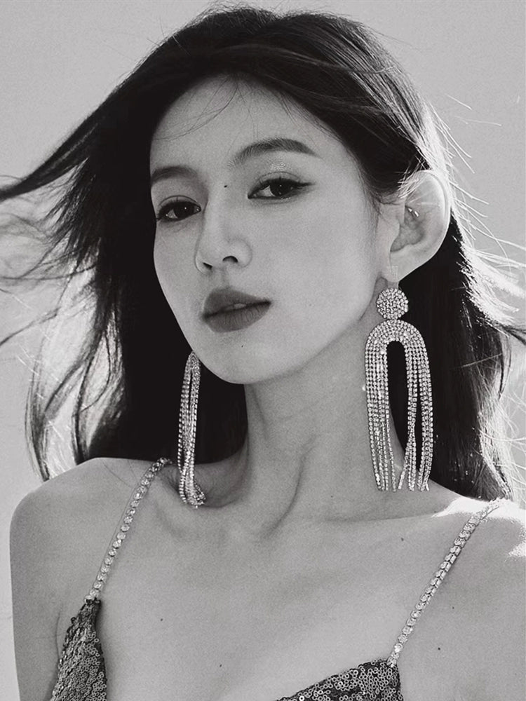 DOLLY Luxury Gold Diamond Chic Tassel Earring-FANNIE