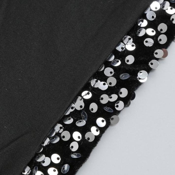 DOLLY Luxury Black Sleeveless Sequin Mesh Ribbon Birthday Dress-CARAMEL