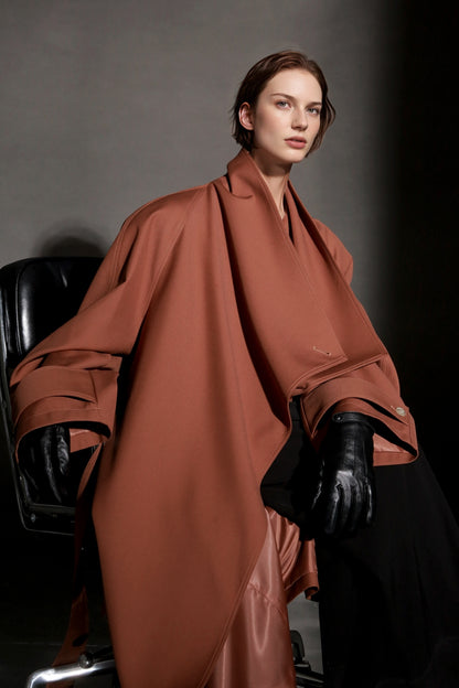 PIAOIN Haute Couture Large-lapel Silhouette Trench Coat Jacket -BECK