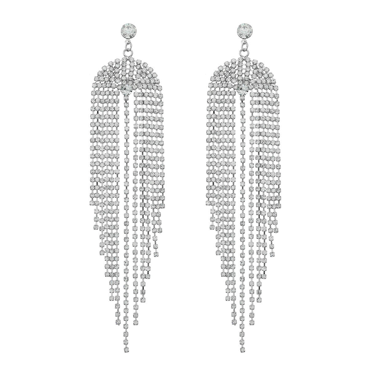 DOLLY Luxury Large Diamond Stylish Tassel Earring-JENNIE