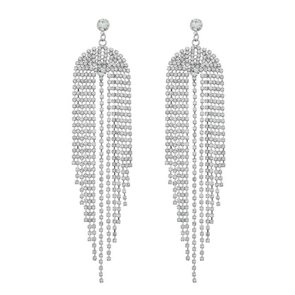 DOLLY Luxury Large Diamond Stylish Tassel Earring-JENNIE